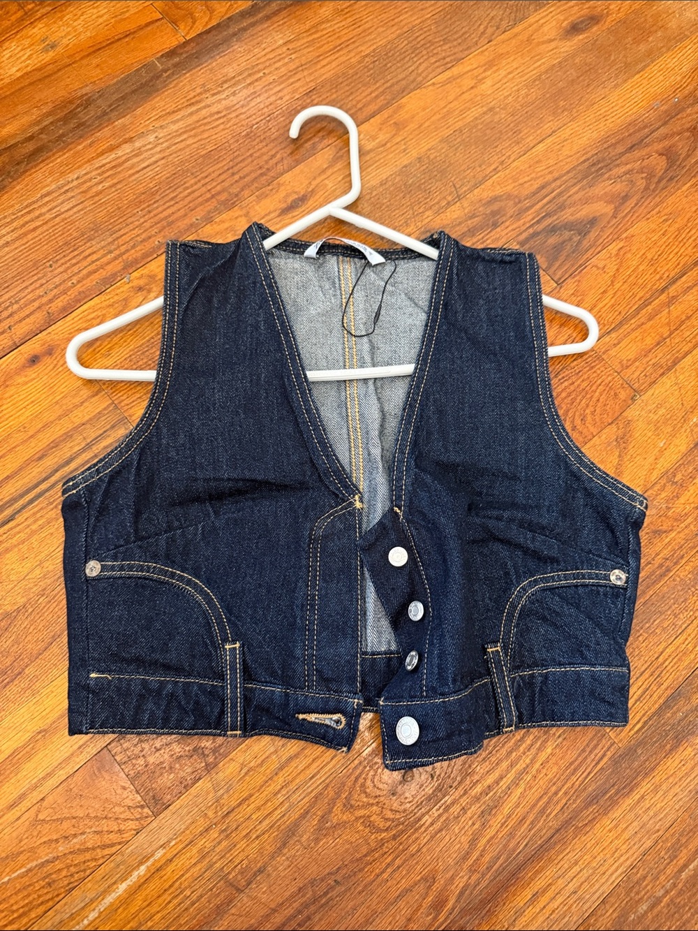 NWOT Zara Dark Denim Vest